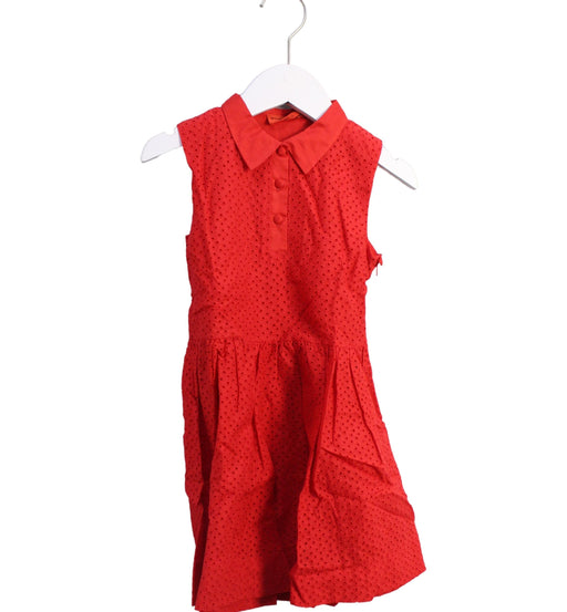 A Red Sleeveless Dresses from Sonia Rykiel in size 6T for girl. (Front View)