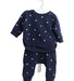 A Navy Pants Sets from Seed in size 0-3M for girl. (Front View)