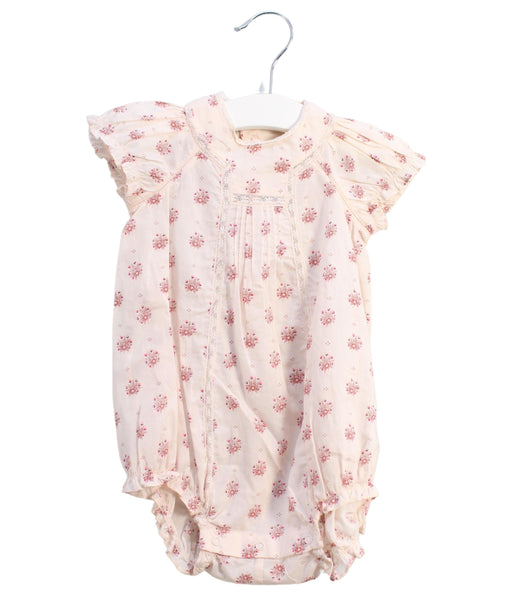 A Pink Short Sleeve Bodysuits from Bonpoint in size 3-6M for girl. (Front View)