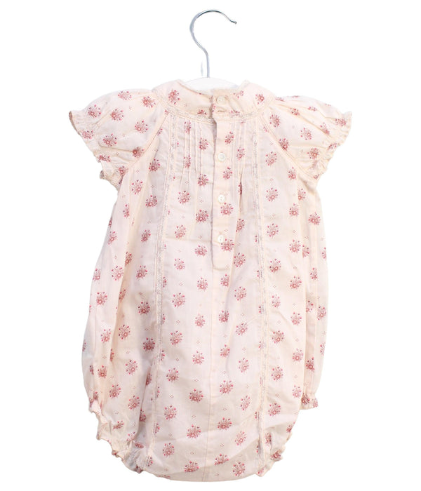A Pink Short Sleeve Bodysuits from Bonpoint in size 3-6M for girl. (Back View)