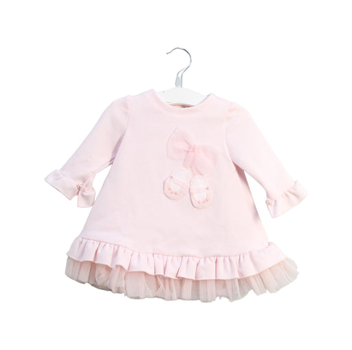 A Pink Long Sleeve Dresses from bimbalò in size 3-6M for girl. (Front View)