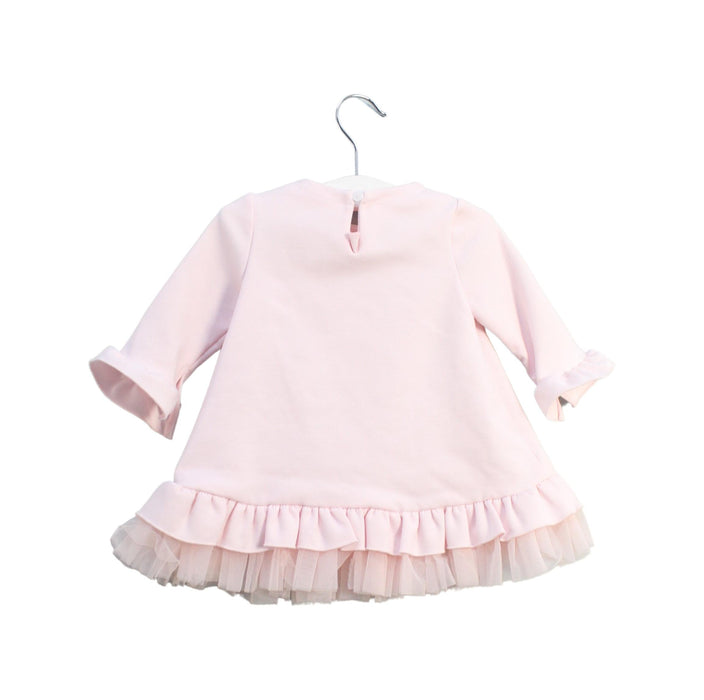 A Pink Long Sleeve Dresses from bimbalò in size 3-6M for girl. (Back View)