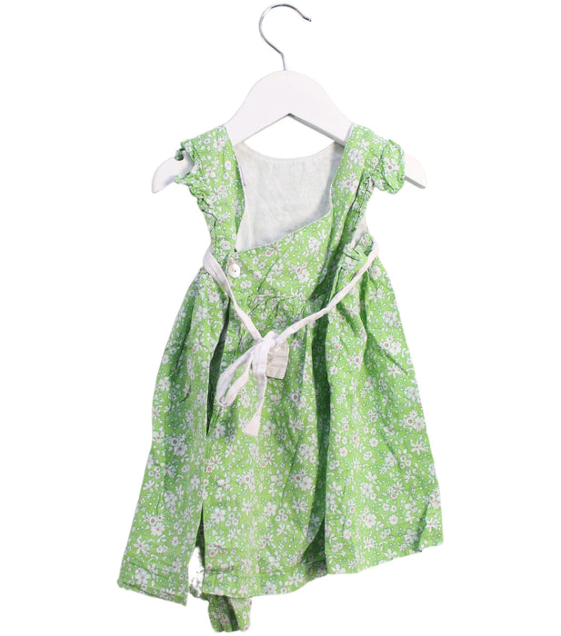 A Green Sleeveless Dresses from Dadati in size 18-24M for girl. (Back View)