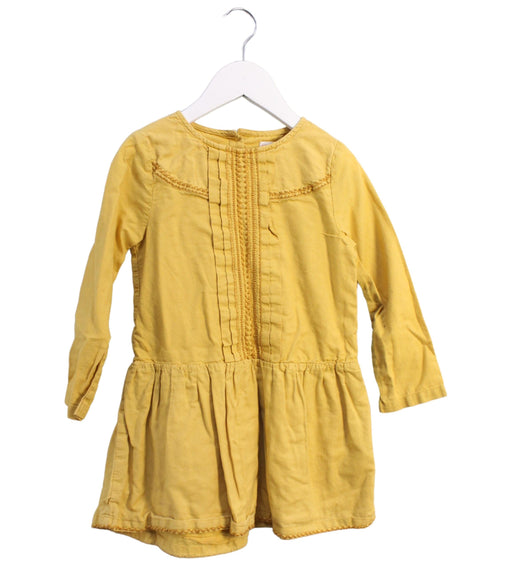 A Yellow Long Sleeve Dresses from DPAM in size 4T for girl. (Front View)