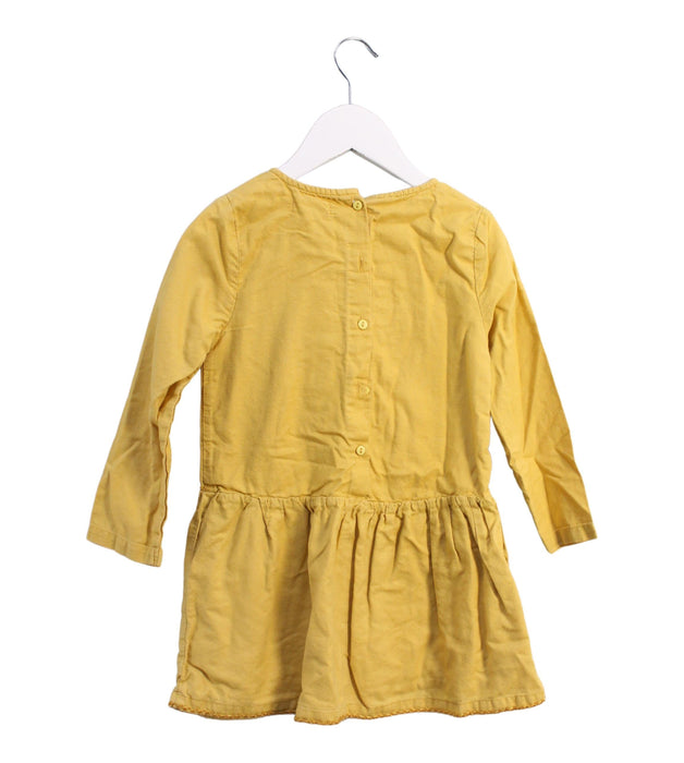 A Yellow Long Sleeve Dresses from DPAM in size 4T for girl. (Back View)