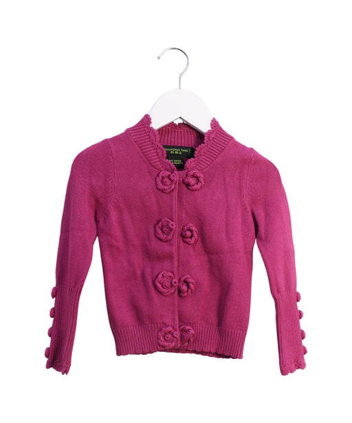 A Purple Cardigans from Shanghai Tang in size 2T for girl. (Front View)