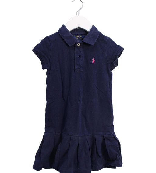 A Navy Short Sleeve Dresses from Polo Ralph Lauren in size 4T for girl. (Front View)