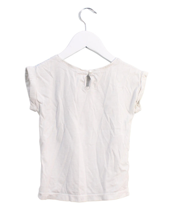 A White Short Sleeve Tops from Jacadi in size 4T for girl. (Back View)