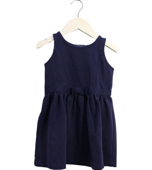 A Navy Sleeveless Dresses from Polo Ralph Lauren in size 4T for girl. (Front View)