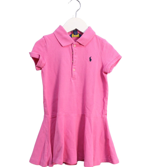 A Pink Short Sleeve Dresses from Polo Ralph Lauren in size 3T for girl. (Front View)