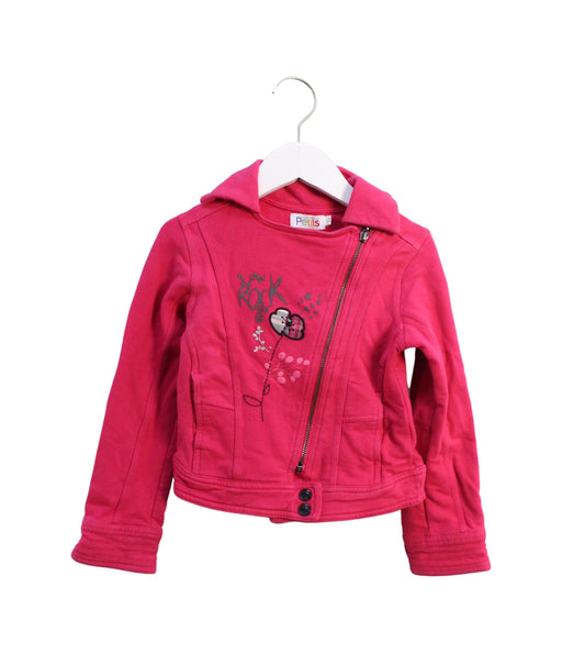 A Pink Lightweight Jackets from La Compagnie des Petits in size 5T for girl. (Front View)