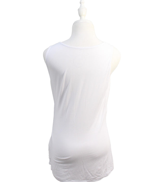 A White Sleeveless Tops from Seraphine in size L for maternity. (Back View)