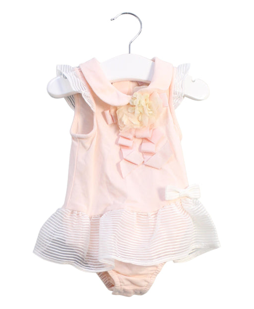 A Pink Sleeveless Bodysuits from Nicholas & Bears in size 0-3M for girl. (Front View)