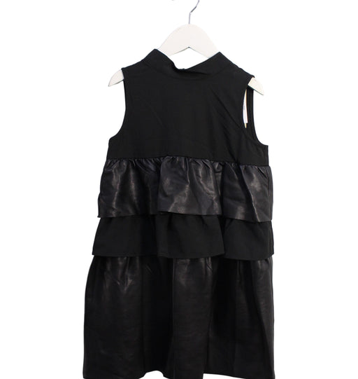 A Black Sleeveless Dresses from Sisley in size 6T for girl. (Front View)