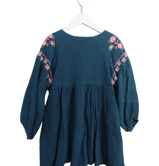 A Teal Long Sleeve Dresses from Louise Misha in size 6T for girl. (Back View)