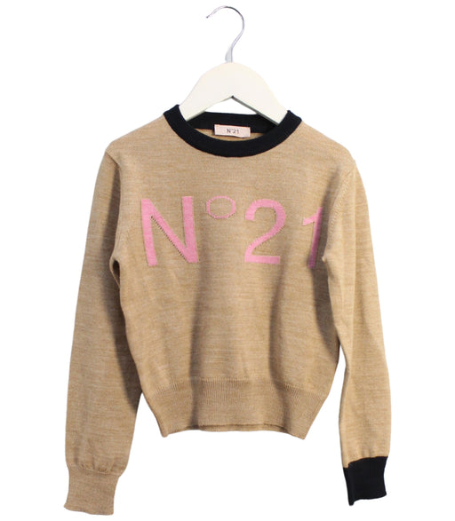 A Brown Knit Sweaters from Nº21 in size 6T for girl. (Front View)