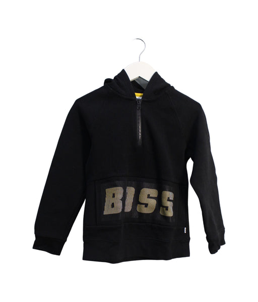 A Black Zippered Sweatshirts from Boss in size 8Y for boy. (Front View)