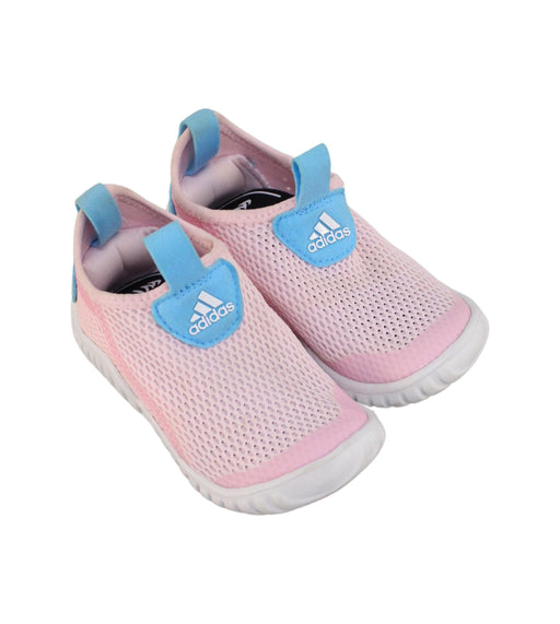 A Pink Sneakers from Adidas in size 3T for girl. (Front View)