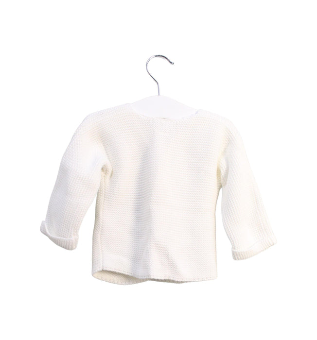 A White Cardigans from Petit Bateau in size 6-12M for girl. (Back View)