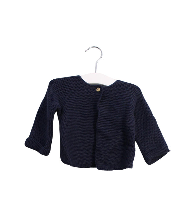 A Navy Cardigans from Petit Bateau in size 3-6M for neutral. (Front View)