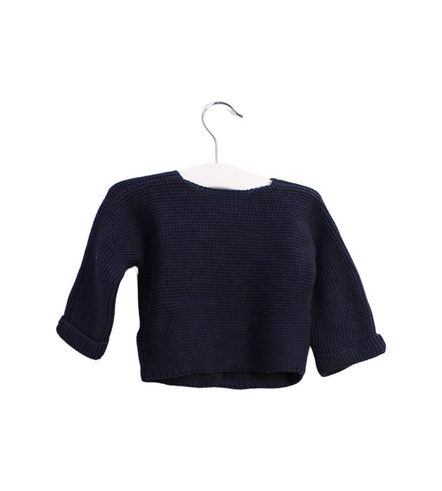 A Navy Cardigans from Petit Bateau in size 3-6M for neutral. (Back View)