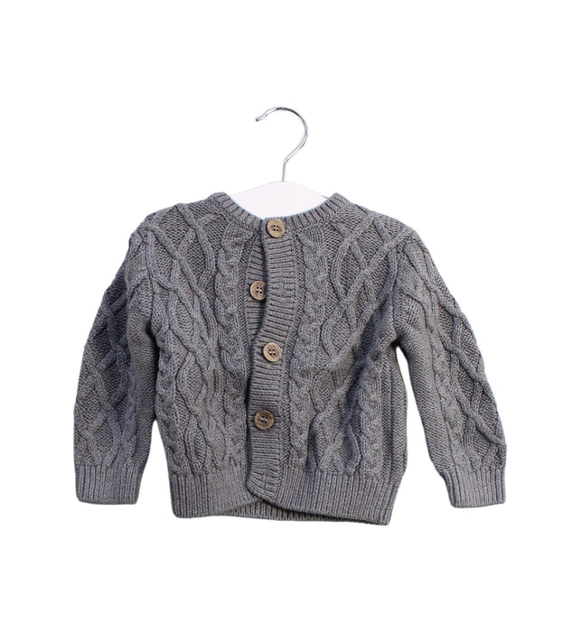 A Grey Cardigans from The Little Tailor in size 6-12M for neutral. (Front View)