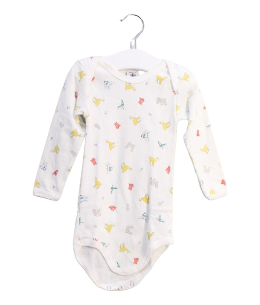 A White Long Sleeve Bodysuits from Petit Bateau in size 12-18M for neutral. (Front View)
