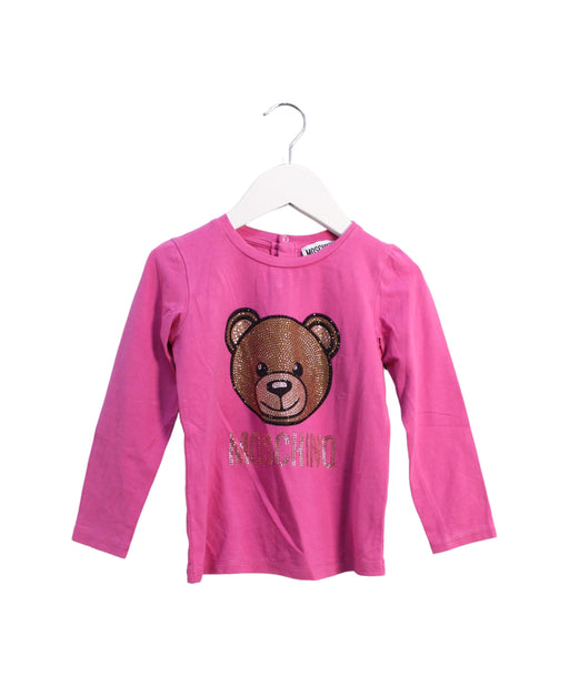 A Pink Long Sleeve Tops from Moschino in size 3T for girl. (Front View)