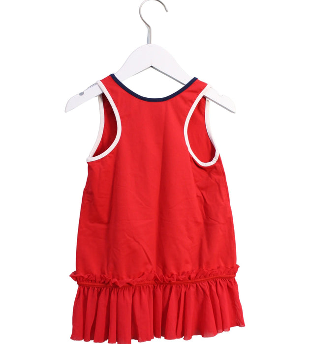 A Red Sleeveless Dresses from Moncler in size 4T for girl. (Back View)