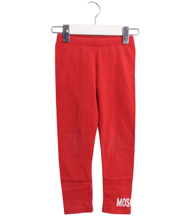 A Red Leggings from Moschino in size 2T for girl. (Front View)