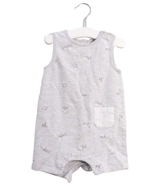 A Grey Sleeveless Rompers from The Little White Company in size 6-12M for girl. (Front View)