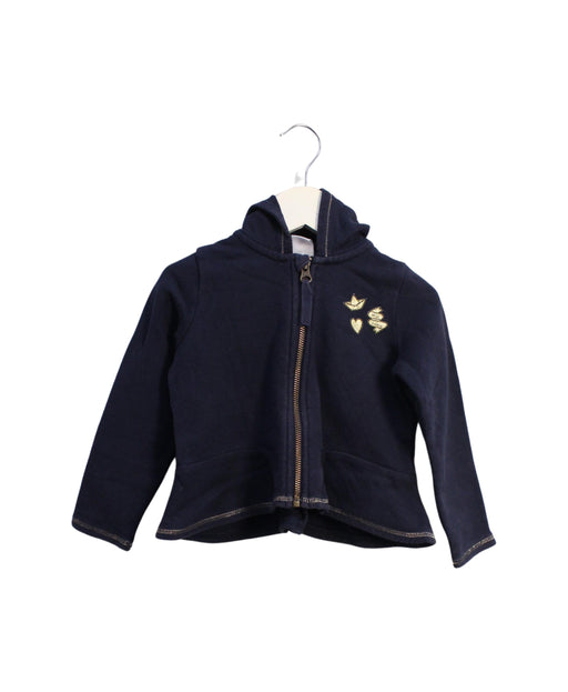 A Navy Lightweight Jackets from Petit Bateau in size 3T for girl. (Front View)