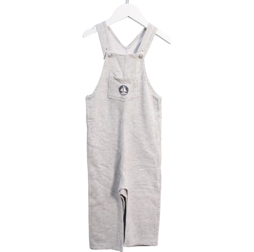 A Grey Long Overalls from Petit Bateau in size 3T for neutral. (Front View)
