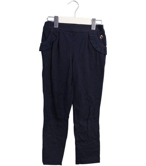 A Navy Sweatpants from Petit Bateau in size 5T for girl. (Front View)