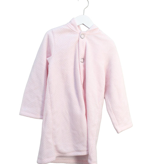 A Pink Bathrobes from Petit Bateau in size 6T for girl. (Front View)