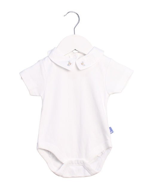 A White Short Sleeve Bodysuits from Jojo Maman Bébé in size 3-6M for boy. (Front View)