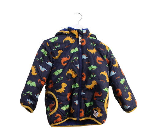 A Navy Puffer/Quilted Jackets from Miki House in size 2T for boy. (Front View)