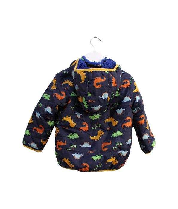 A Navy Puffer/Quilted Jackets from Miki House in size 2T for boy. (Back View)