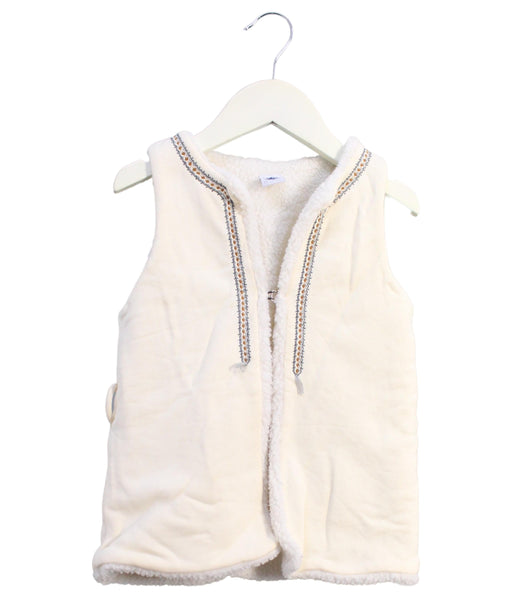 A Ivory Outerwear Vests from Petit Bateau in size 4T for girl. (Front View)