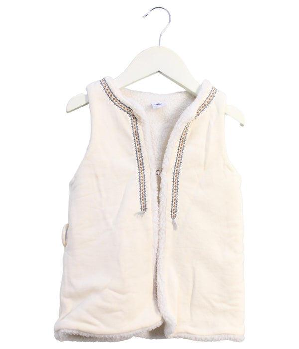 A Ivory Outerwear Vests from Petit Bateau in size 4T for girl. (Front View)