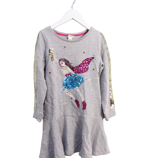 A Grey Long Sleeve Dresses from Monsoon in size 5T for girl. (Front View)
