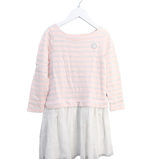A Pink Sweater Dresses from Petit Bateau in size 6T for girl. (Front View)