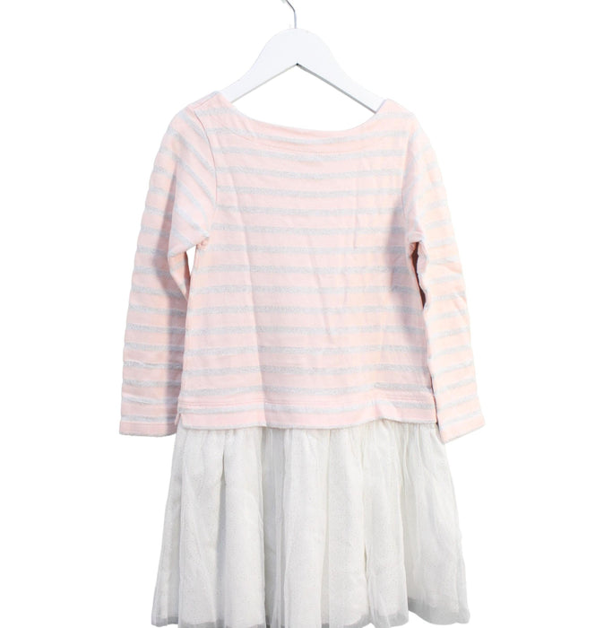 A Pink Sweater Dresses from Petit Bateau in size 6T for girl. (Back View)