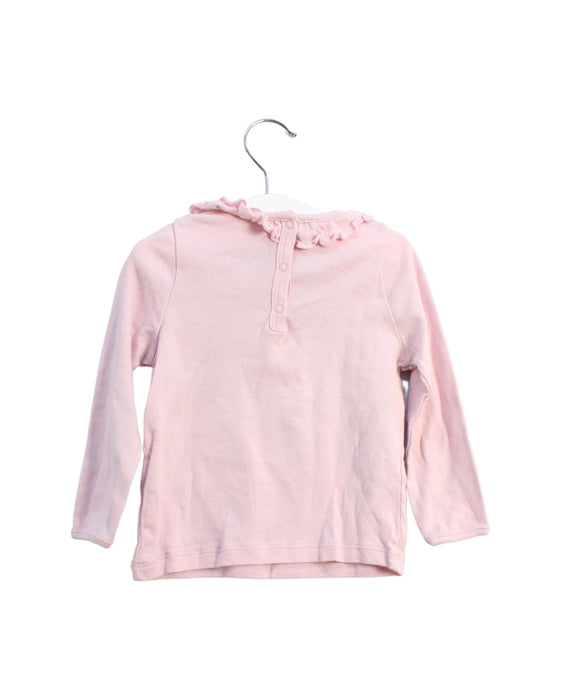 A Pink Long Sleeve Tops from Petit Bateau in size 12-18M for girl. (Back View)