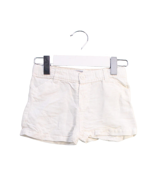 A White Shorts from Petit Bateau in size 12-18M for girl. (Front View)