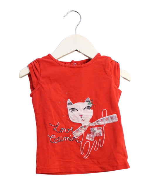 A Red Sleeveless Tops from Catimini in size 2T for girl. (Front View)