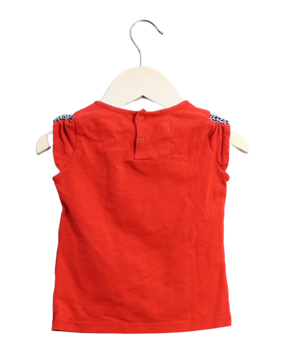 A Red Sleeveless Tops from Catimini in size 2T for girl. (Back View)