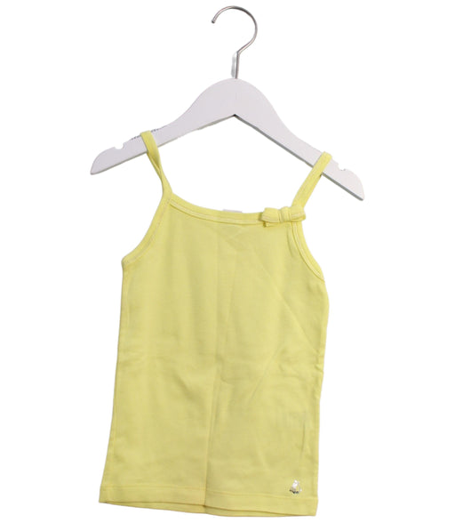 A Yellow Sleeveless Tops from Petit Bateau in size 8Y for girl. (Front View)