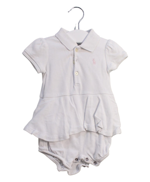 A White Short Sleeve Bodysuits from Ralph Lauren in size 3-6M for girl. (Front View)