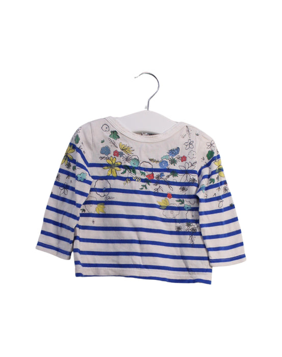 A Blue Long Sleeve Tops from Petit Bateau in size 6-12M for girl. (Front View)